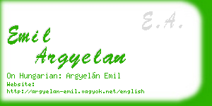 emil argyelan business card